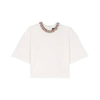 Maje Crystal neckline T shirt