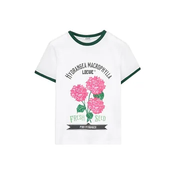LOEWE Flower T Shirt 'White/Green/Pink'