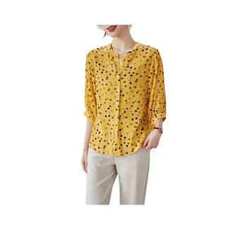 To The West SS24 Shirt Women's Yellow Base With Dots