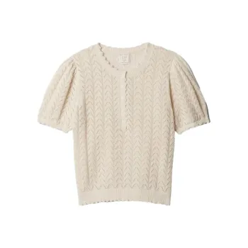 GAP X DÔEN Linen Blend Pointelle Sweater Chino Beige