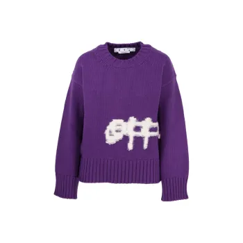 OFF WHITE Logo Intarsia Jumper
