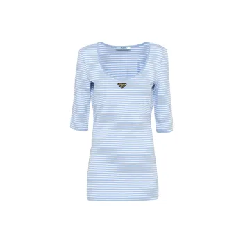 PRADA SS24 Regular T Shirt Women's Sky Blue