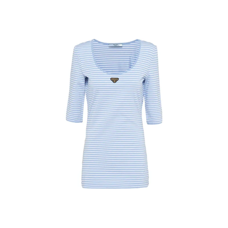 PRADA SS24 Regular T Shirt Women's Sky Blue-0