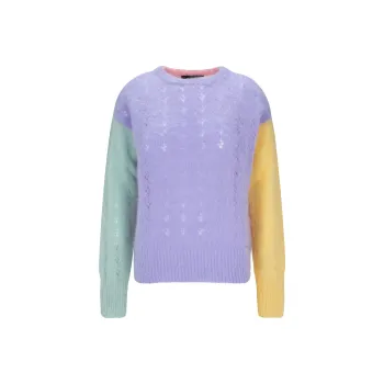 DSQUARED 2 Colour Block Cable Knitted Crewneck Jumper