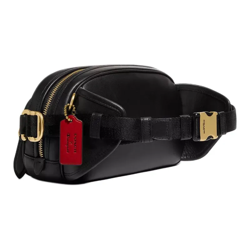 COACH Champion Collaboration Leather Fanny Pack Medium Size Women's Black-1