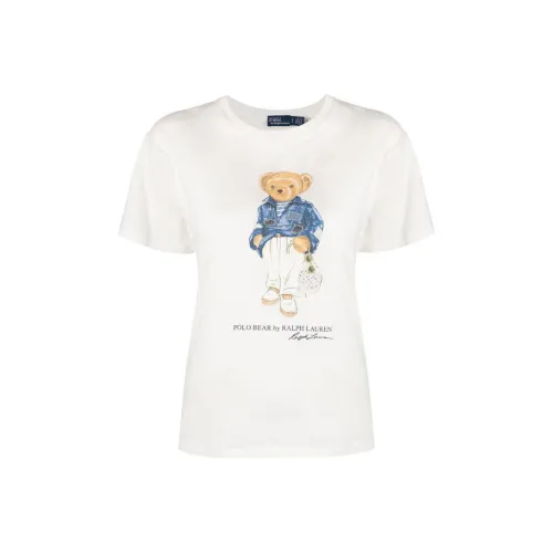 Polo Ralph Lauren Drop Shoulder Sleeve T Shirt Women's Ivory White