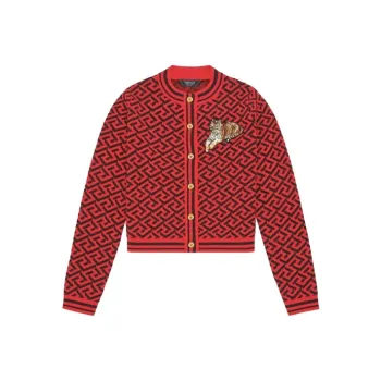 VERSACE SS22 Loose Fit Knitwear Women's Black Red