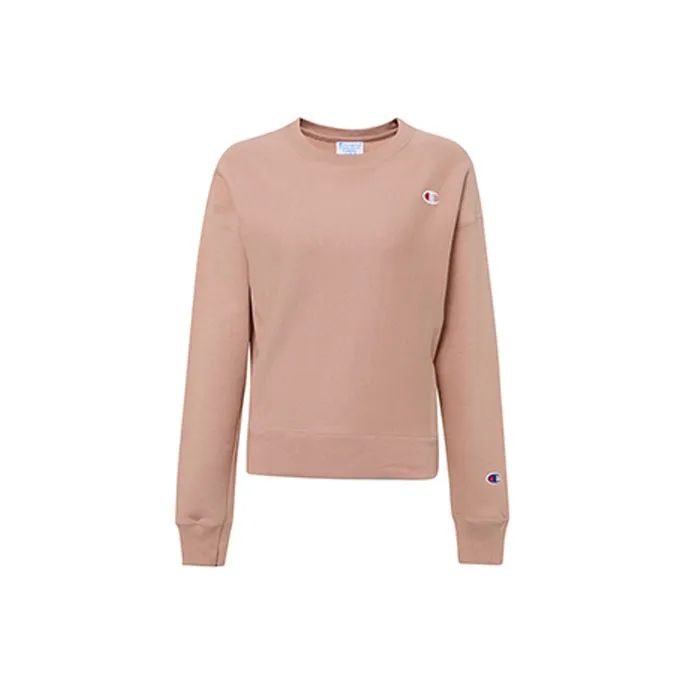 Champion Crew Neck Regular Sweatshirt US Version Women's Pink-0
