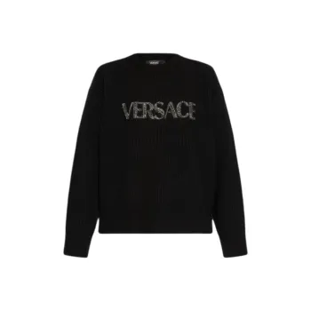 VERSACE Logo Appliqué Crewneck Jumper