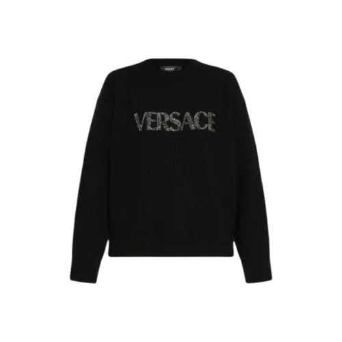 VERSACE Logo Appliqué Crewneck Jumper