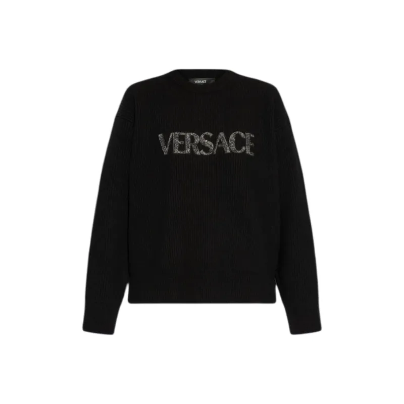 VERSACE Logo Appliqué Crewneck Jumper-0