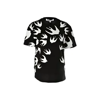 Alexander McQueen Drop Shoulder Sleeve T Shirt Women's Black