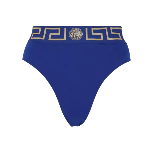 VERSACE Greca Border High Waist Bikini Bottoms 'Purple'