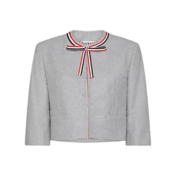 THOM BROWNE Flannel Cropped Jacket