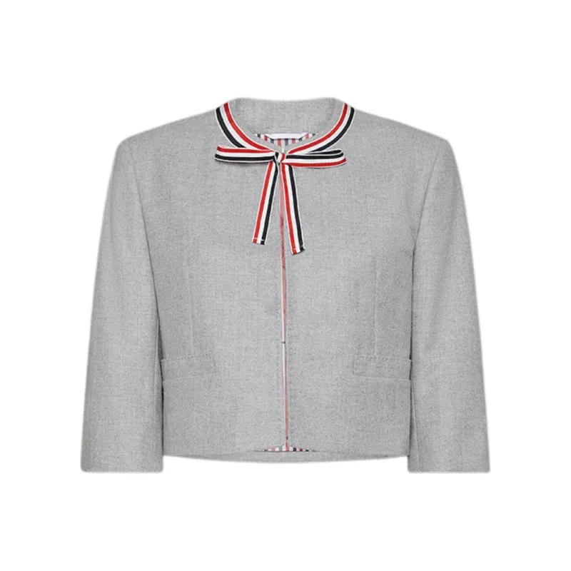 THOM BROWNE Flannel Cropped Jacket-0
