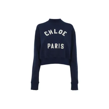 Chloé Logo Printed Mock Neck Sweatshirt