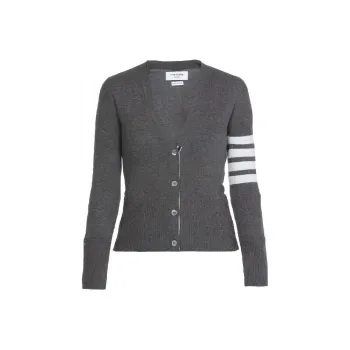 THOM BROWNE 4 Bar Striped Buttoned Cardigan