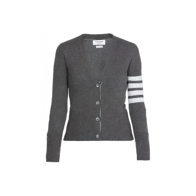 THOM BROWNE 4 Bar Striped Buttoned Cardigan-0