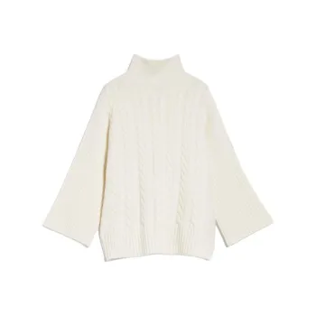 MaxMara Okra Collection Loose Cashmere Jumper Sweater Women's White