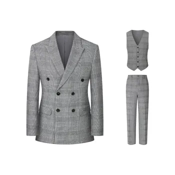 JOHNHOLLIS Business Suits Men's Light Gray
