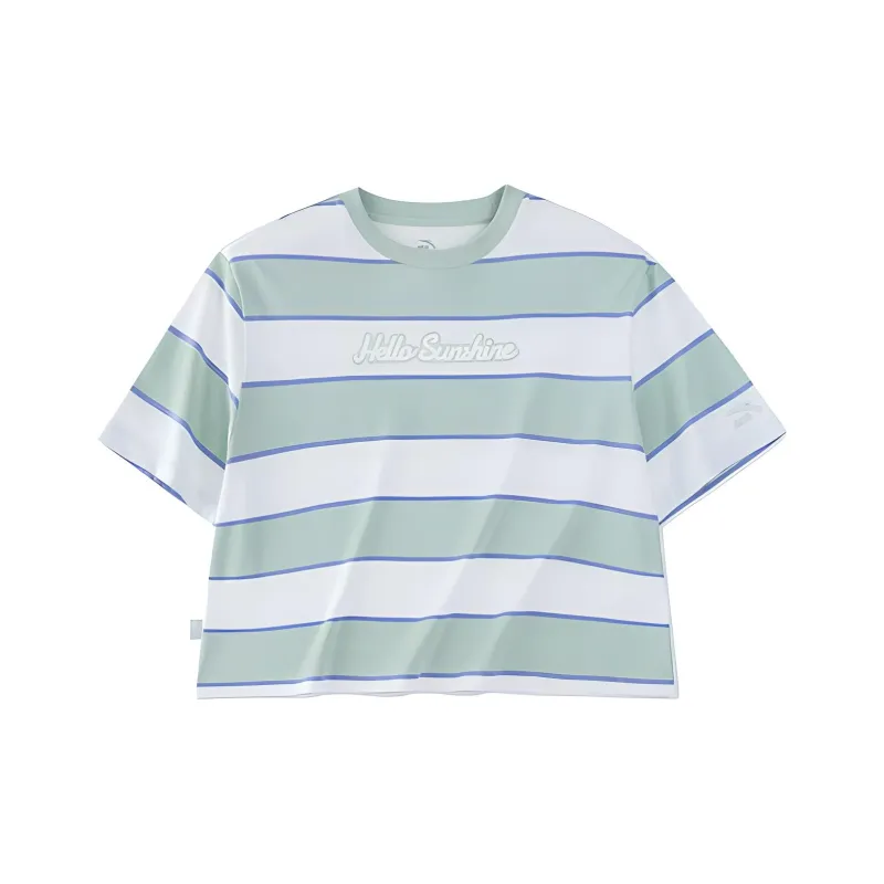 Anta Life Collection Sports Life Collection Drop Shoulder Sleeve T Shirt Women's Mugwort Green-0