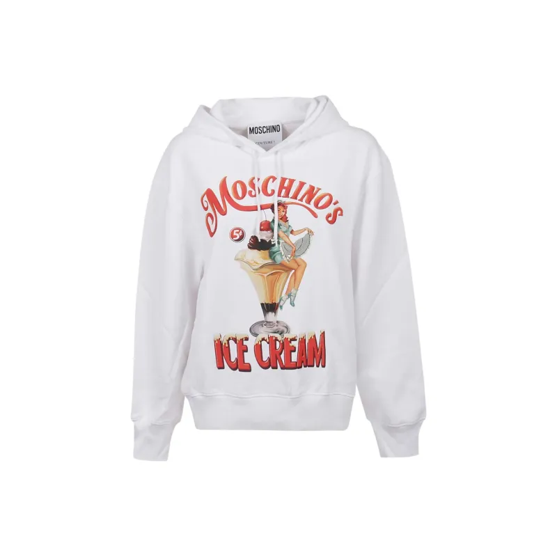 MOSCHINO Logo Print Drawstring Hoodie-0