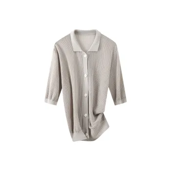 H-YXIANG Knitwear Women's Elegant Gray
