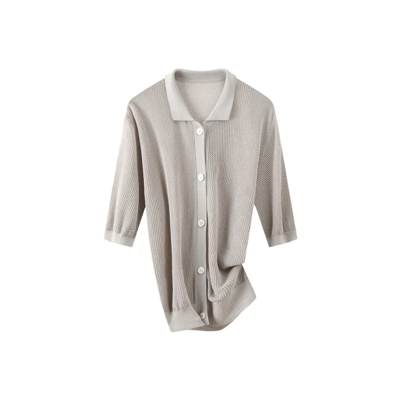 H YXIANG Knitwear Women's Elegant Gray-0