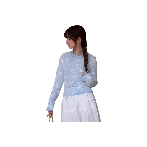 HUOLIDEDITU T Shirt Women's Blue