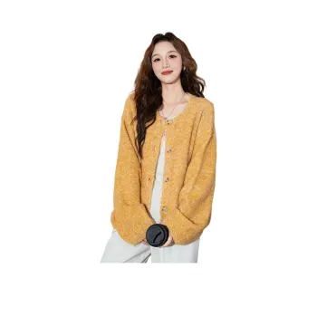Tonlion Sweater Women's Antumn Leaves Yellow