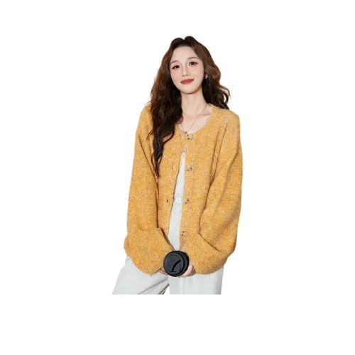 Tonlion Sweater Women's Antumn Leaves Yellow