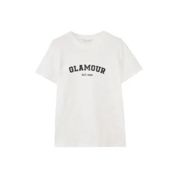 SHUIYUNJIAN Short Sleeved Letter Pullover T Shirt Women's