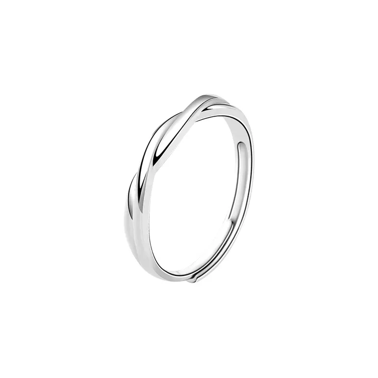 MGS 999 Silver Ring Smooth Finish Plain Band Minimalist Style Design Niche Design Fashion Versatile Unisex-7