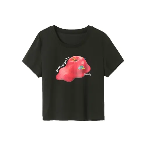 3COLOUR 클래식 블랙 여성 티셔츠