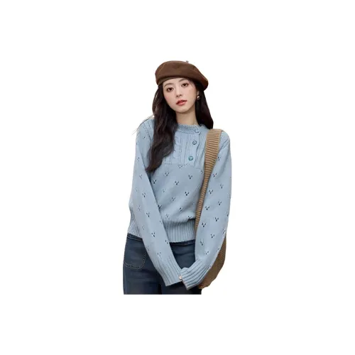 MISHOW Sweater Women's Soft Matte Blue