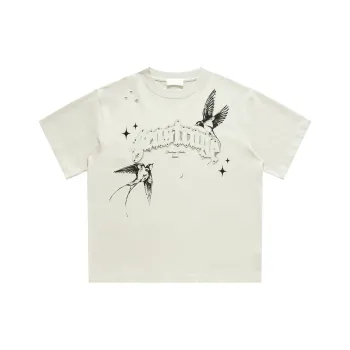 YIMAI Summer Loose Fit 100% Cotton Short Sleeved T Shirts Embroidery Unisex S XL Half Sleeve