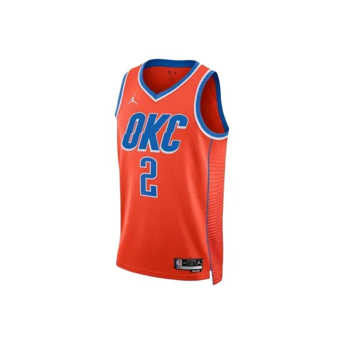 NBA Oklahoma City Thunder Jordan Statement Swingman Shai Gilgeous Alexander Basketball Jerseys Unisex Orange
