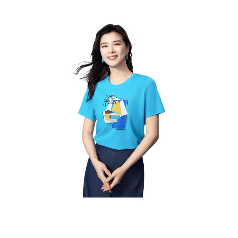 BBLLUUEE T Shirt Women's Coral Blue-0
