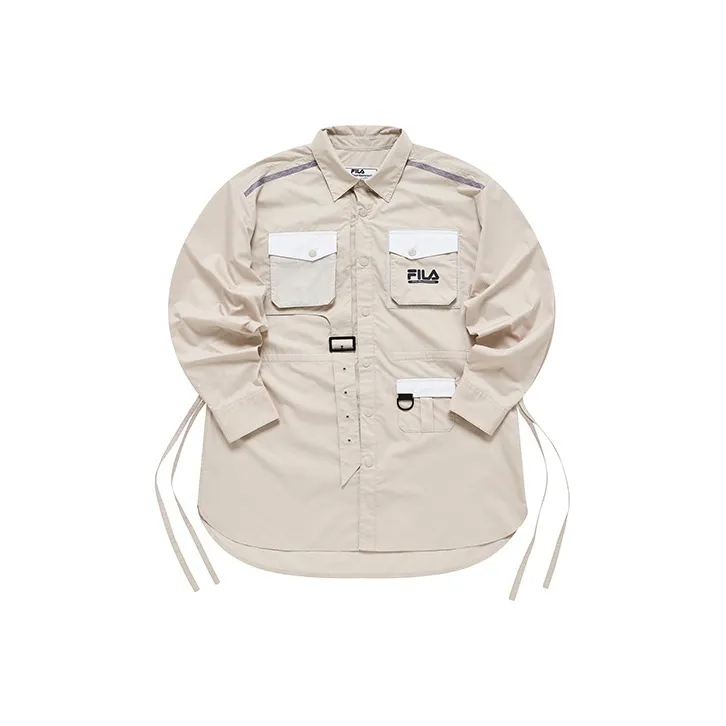 FILA FUSION x White Mountaineering FILA FUSION Hakusan L Collaboration Collection Shirt Women's Camel-0