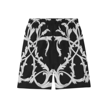 VERSACE Acanthus Leaves Barocco Printed Shorts