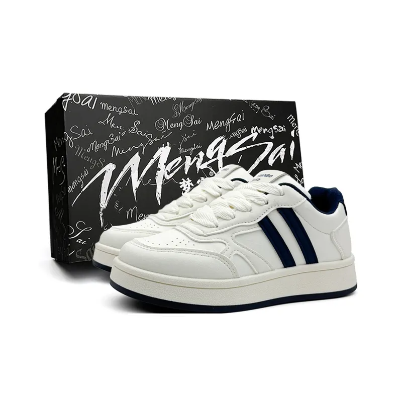 Mengsai Cushioning, Wear Resistant Low Top Skateboard Shoes Women's Beige Blue-1
