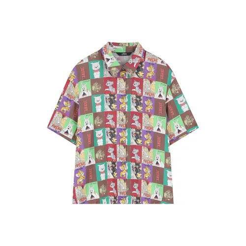 Tom And Jerry X ELF SACK Shirts Women's Tom And Jerry Multicolor Plaid