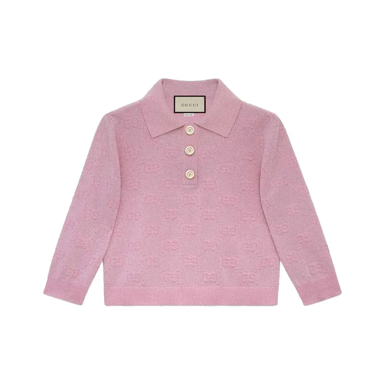 GUCCI Gg Metallic Wool Polo-0