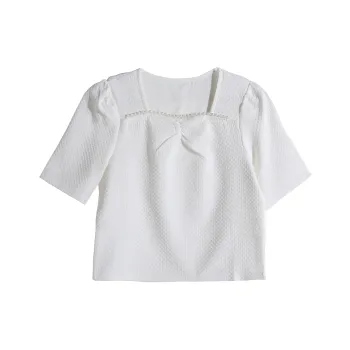 RTNH Puff Sleeve T Shirt Women's White