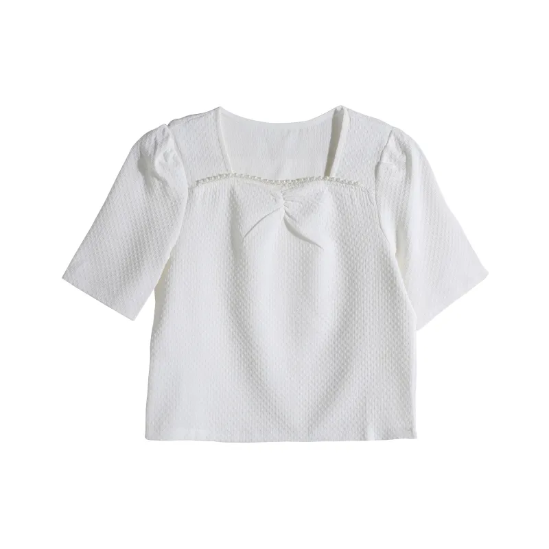RTNH Puff Sleeve T Shirt Women's White-0