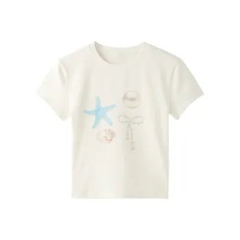 TIBINB Set in Sleeve T Shirt Women's White