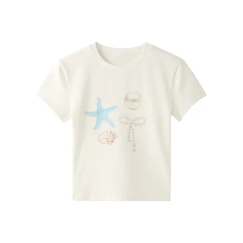 TIBINB Set in Sleeve T Shirt Women's White