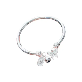 HAOYINFANG 999 Fine Silver Bangles Women's