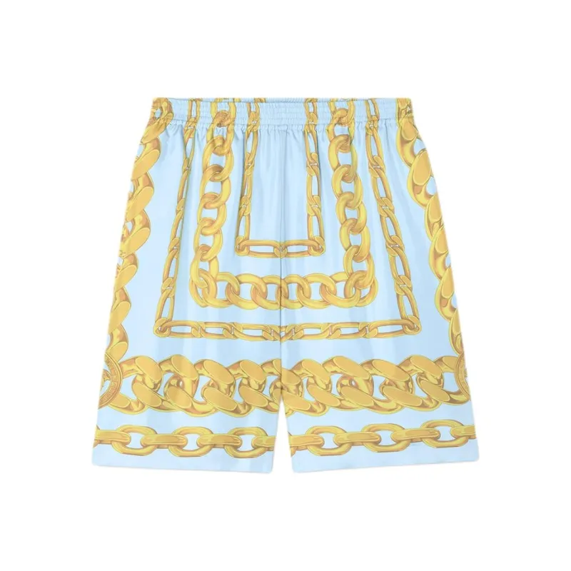 VERSACE Medusa Chains Silk Shorts-0