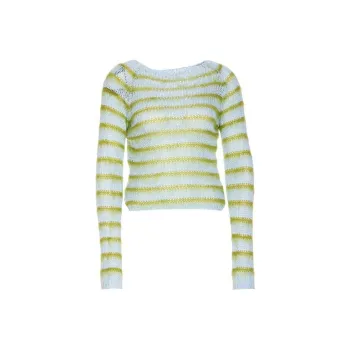 MARNI Mohair Striped Jumper 'Iris Blue'